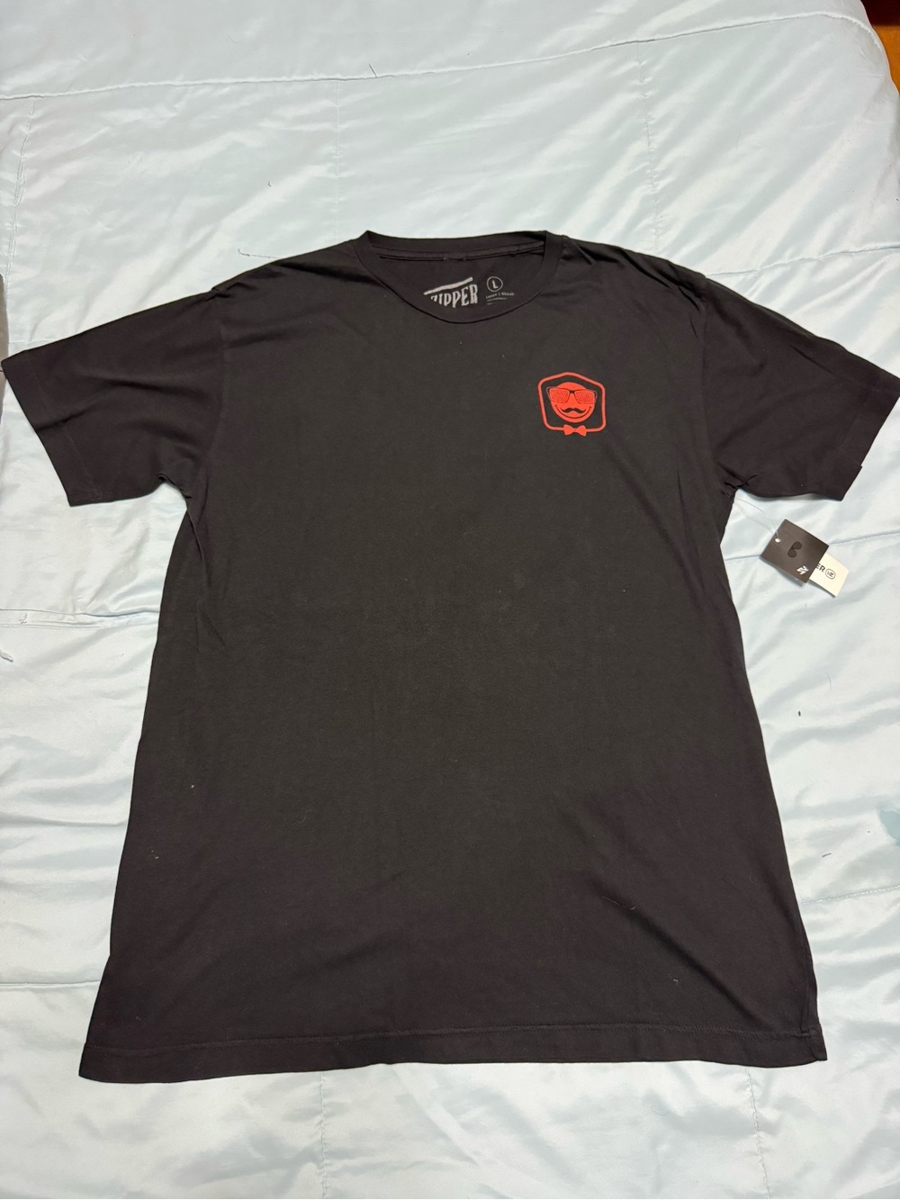 Von Zipper Men's Black Tee with Small Red Crest